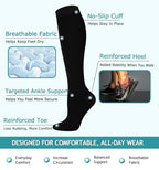8 Pairs Compression Socks Women Men 15 (09 - 4black/2grey/2navy / Small-Medium)
