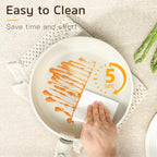 17PCS Pots and Pans Set Nonstick Cookware Set with Detachable Handle (Cream White / 17PCS-Standard)