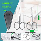 Facial Hair Small Grooming Scissors For Men Women (2PCS - With Cover / Silver)