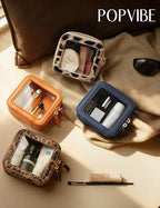 Clear Makeup Bag with Zipper Small Travel Cosmetic Case Orange Mini Pouch for Purse Accessories Car Storgae Essentials Bag Purse Pouch Organizer Compact Small Clear Toiletry Bag for Traveling (Orange / Mini Chic)