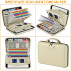 Fireproof File Organizer with Lock (15.5" x 11.5" x 3"(colorful) / Beige)