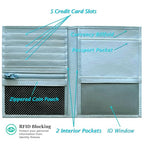 Deluxe Personalized Monogrammed Chambray RFID Leather Passport Wallet (Chambray / Deluxe)