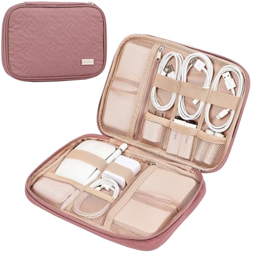 Travel Cord Organizer (Single Layer / Rosewood-Pink)