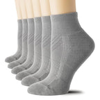 6 Pack Women's Ankle Socks with Cushion (Small / Grey)