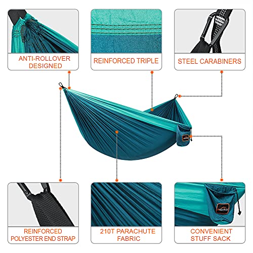 Camping Hammock (Blue&dark Blue / Single 110''L x 55''W)