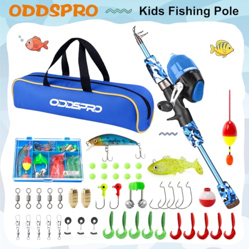 Kids Fishing Pole (Blue-Left Handed / 3.94 ft)