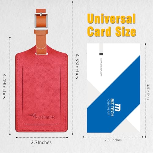 2 Pack Luggage Tags for Suitcases Airplane Travel Essentials (Cross Red)