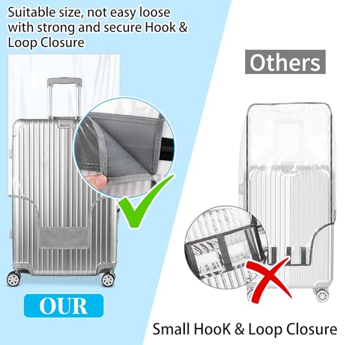Clear PVC Suitcase Cover Tough Protector (20inch / 90%clear 10%grey)