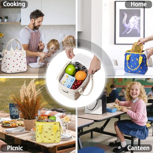 Lunch Box for Women Lunch Bags for Work for Teacher Nurse Mom Small Insulated LunchBag for Picnic Travel Shopping (Small / S2: Coffee & Cream)
