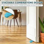 8 Pcs Jumbo Door Stoppers Heavy Duty Rubber Doorstop (Blue)