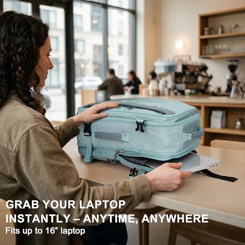 Laptop Travel Backpack Carry On Flight Approved Fits 16 inch Laptop (Blue)
