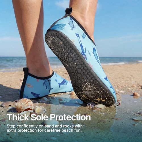 Water Shoes for Women Men Quick (5-6 Women/4-5 Men / Shark Blue)
