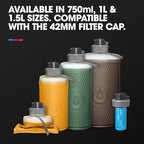 Flux Collapsible Backpacking Water Bottle (1L/32oz / Mammoth Grey)