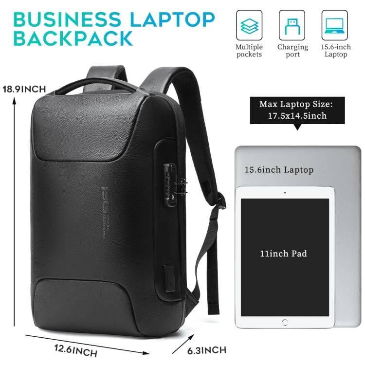 Genuine Leather Laptop Backpack Fits 15.6 Inch (Leather)