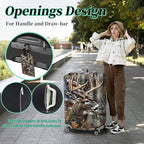Luggage Cover Suitcase Protector + Tag (Camo Deer Flag / S)