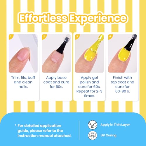 Beetles Yellow Gel Nail Polish (K - Neon Yellow | Lemon Stripe)