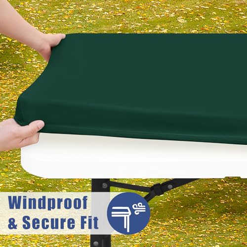 2 Pack Rectangle Spandex Fitted Table Cloth (Hunter Green / 72" x 18" (Rectangular))