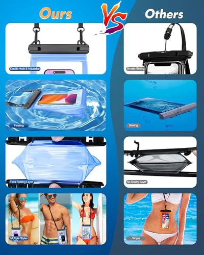 Large Waterproof Phone Pouch Floating (Blue / Large (Up to 8.5"))