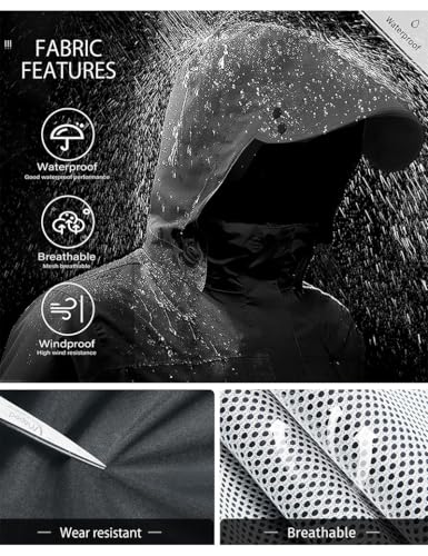 Rain Suit Waterproof Breathable Lightweight 2 (Small / Dark Grey)