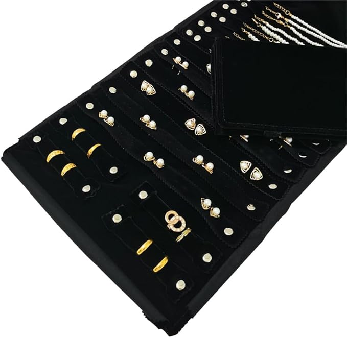 Velvet Travel Jewelry Case Roll Bag Organizer - Image 8