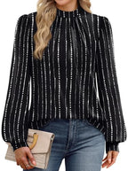 Business Casual Outfits for Women Tops for Teachers Fall Outfits Long Sleeve Shirts for Women Blouses Womens Clothing Fall Clothes Fashion 2026 Black Striped S (02 - Black Striped / Small)