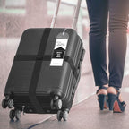 8 Pack Luggage Straps and Cruise Tags Set (Black & Wide)