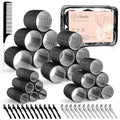 4 Sizes Self Grip Hair Rollers Set (Black)
