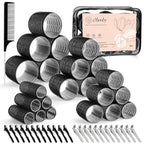 4 Sizes Self Grip Hair Rollers Set (Black)