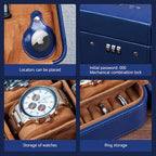 Watch Travel Case with Combination Lock (Blue)