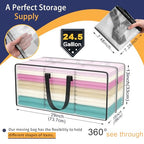 Heavy Duty Extra Large Clear Moving Bags with Strong Zipper Handles (Clear / 6 Pack)