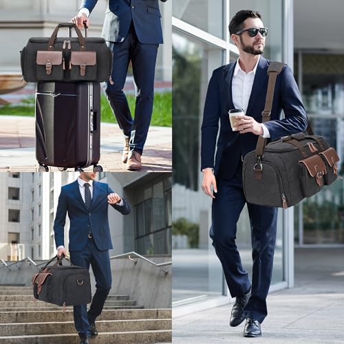 Canvas Garment Bags for Travel (Black / XL)