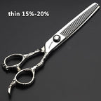 6/7/8 inch Personalized Rose Print Hair Clipper Set (Scissors Set) (7 inch-3pc-B)