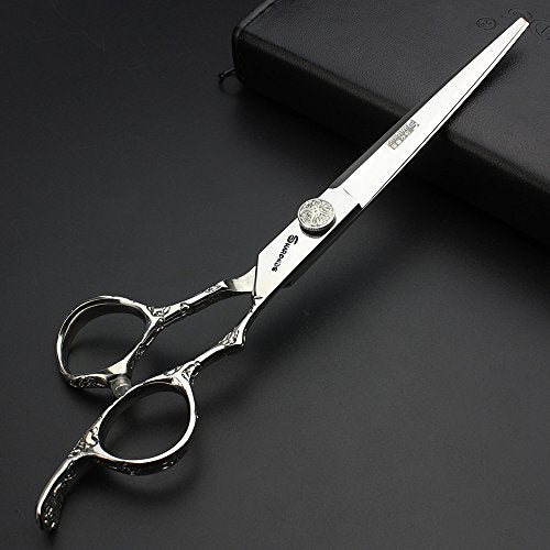 6/7-Inch Professional Hair Scissors Haircut Rose Pattern Hair Scissors Styling Tools Japanese Stainless Steel Scissor Set (7-in cutting scissors) (7-inch Cutting Scissors)