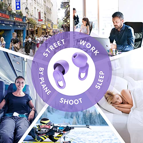 Silicone Ear Plugs for Noise Reduction (Purple)