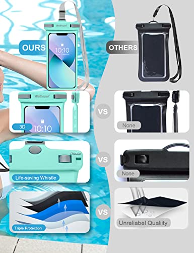 Waterproof Phone Pouch (2 Pack - Green & White7.0")