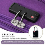 4 Piece Expandable Luggage Set (Softside Luggage(22/26/30) / Purple+18IN)