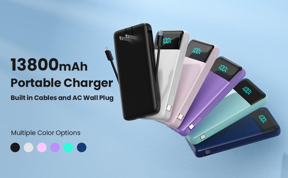 Portable Charger for iPhone with Built (Black)