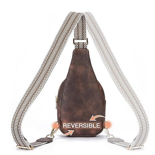 Crossbody Bags for Women PU Leather Cross Body Sling Bag for Woman Travel Coffee (2-coffee)