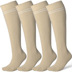 Viscose Made from Bamboo Compression Socks for Pregnant Women 20 (Large / 4 Pair-wheat)