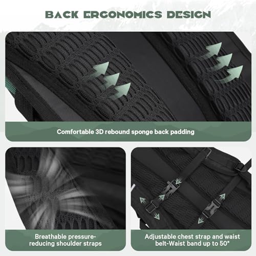 Lightweight Hydration Hiking Backpack with 3L Water Bladder (1.Black / 3L Bladder)