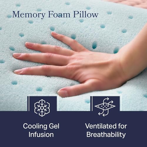 Cooling Gel Memory Foam Pillow for Sleeping (Queen / 1 Pack)