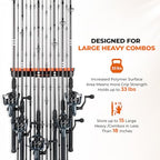 V15 Vertical Fishing Rod Holder (Black - Upgraded - 2 Pack (Store 30 rods))