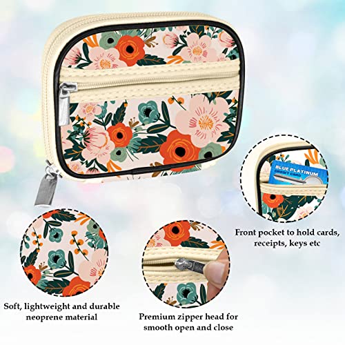 Weekly Travel Pill Organizer Cute Pill Case with 7 Day Pill Box (1 Case + 1 Box / A. Bloom 01)