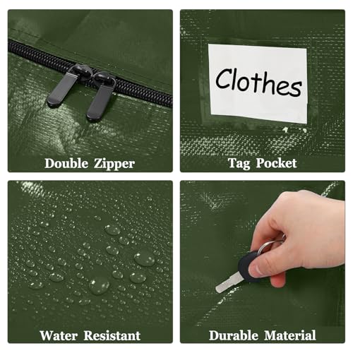 4 Pcs 24 Gallon Extra Large Moving Bags Heavy Duty Storage Bag (24 Gallon / Green)