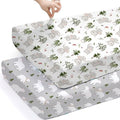 Baby Fitted Crib Sheets (Elephants&bears / 52X28 Inch)