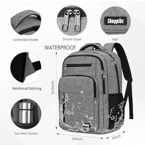 Backpack for Women Men (A6-grey2 / 17.3 Inch)