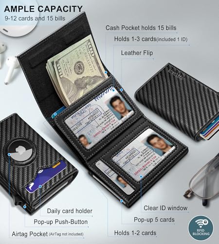 Airtag Wallet for Men (Black208)