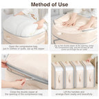 2 Pack Compression Storage Bags (110L-2 Pack / Beige)