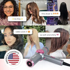 Ionic Hair Dryer with Diffuser (Grey & Purple)