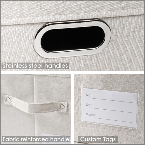 Collapsible Storage Bin with Lid [5 (Beige / M(5-Pack))